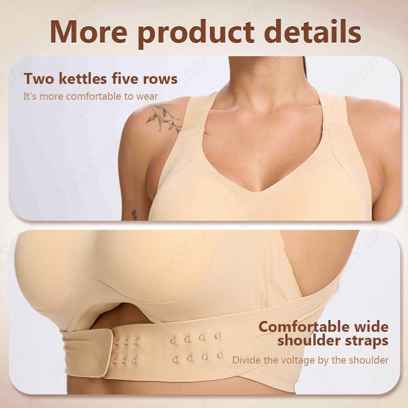 Postural correctionăGym Clothes,Soft Breathable Non-removable Moulded Cups Bra for Women