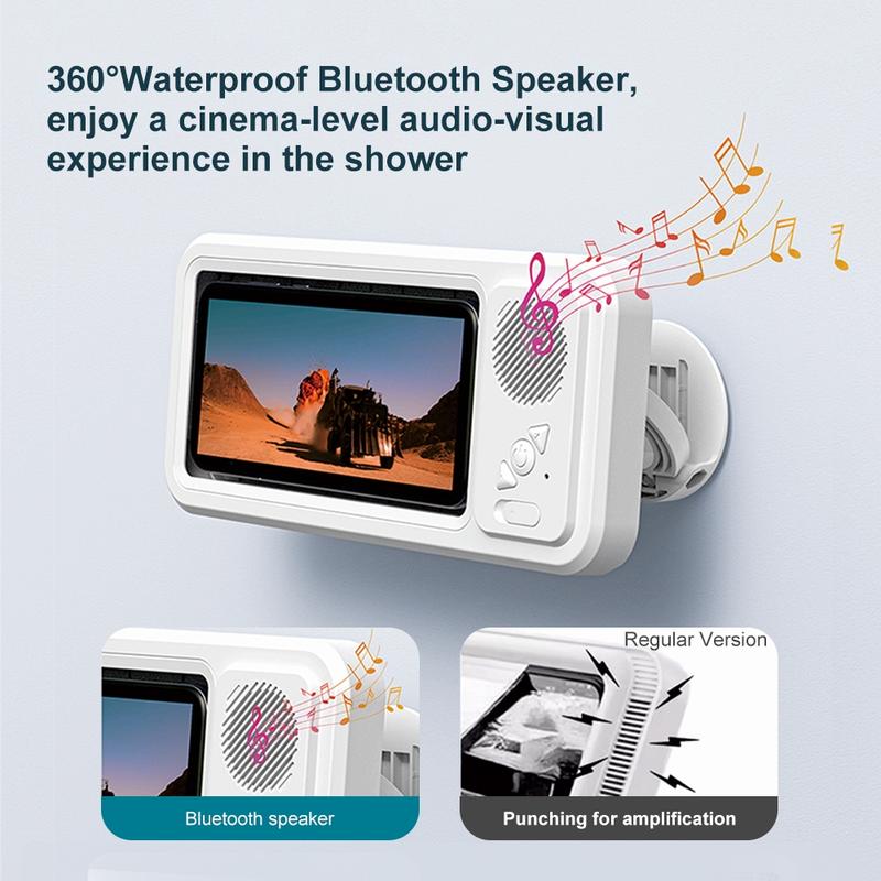 Waterproof Bluetooth-compatible Speaker with 360° Rotating Touch Screen