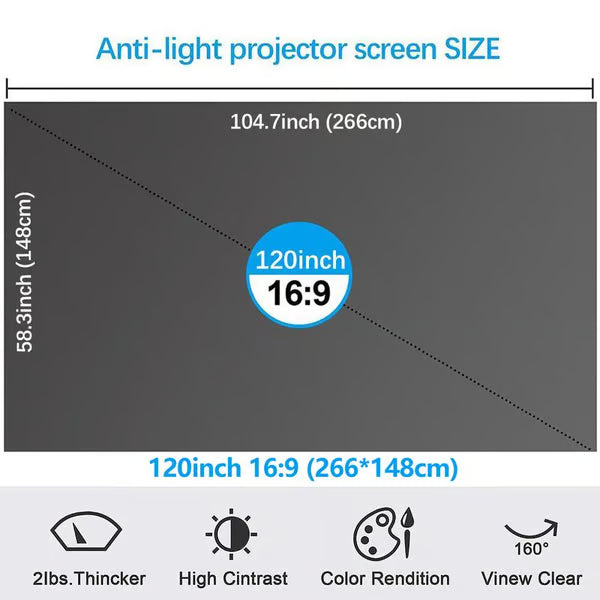 ⚡Hot Sales 49% OFF🔥Anti-Light 4K Projector Screen (16:9)🎥✨