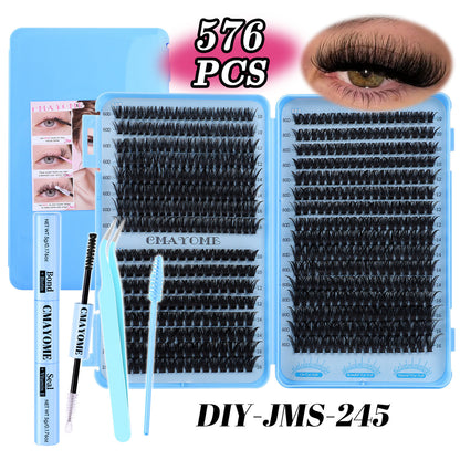 Eyelash Clusters 60D+80D+100D Manga Spikey D Curl Wispy Individual Lashes 576PCS 10-16MM-8HJ9