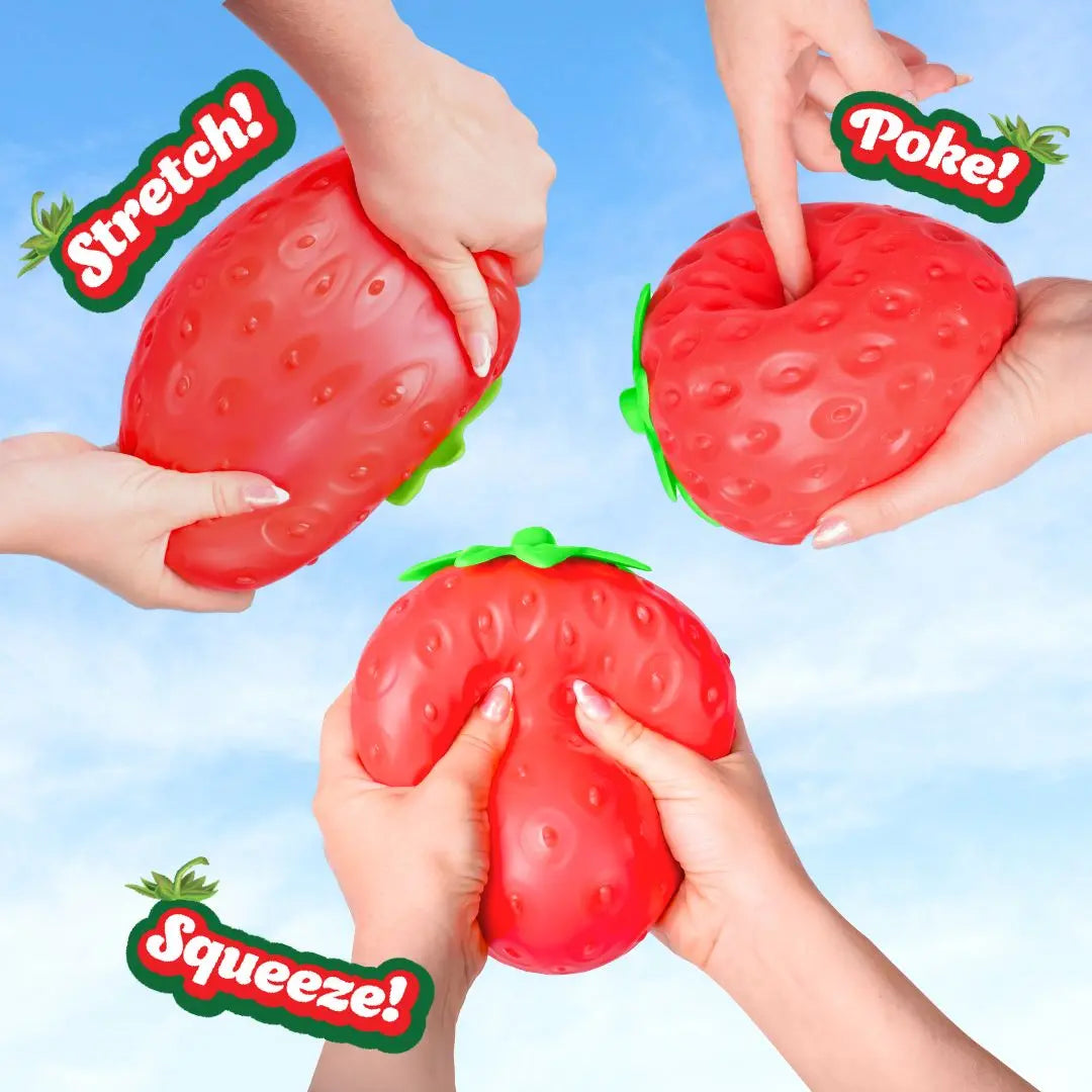 Extra Large Strawberry Squishy – Soft Stress Relief Ball for Anxiety, Focus & Sensory Relaxation