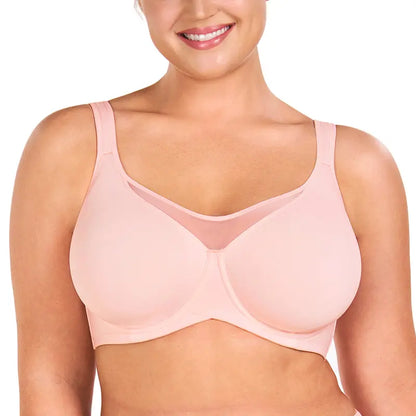 Plus Size Unlined Non-Padded Underwire Smoothing Wide Strap Full Coverage Minimizer