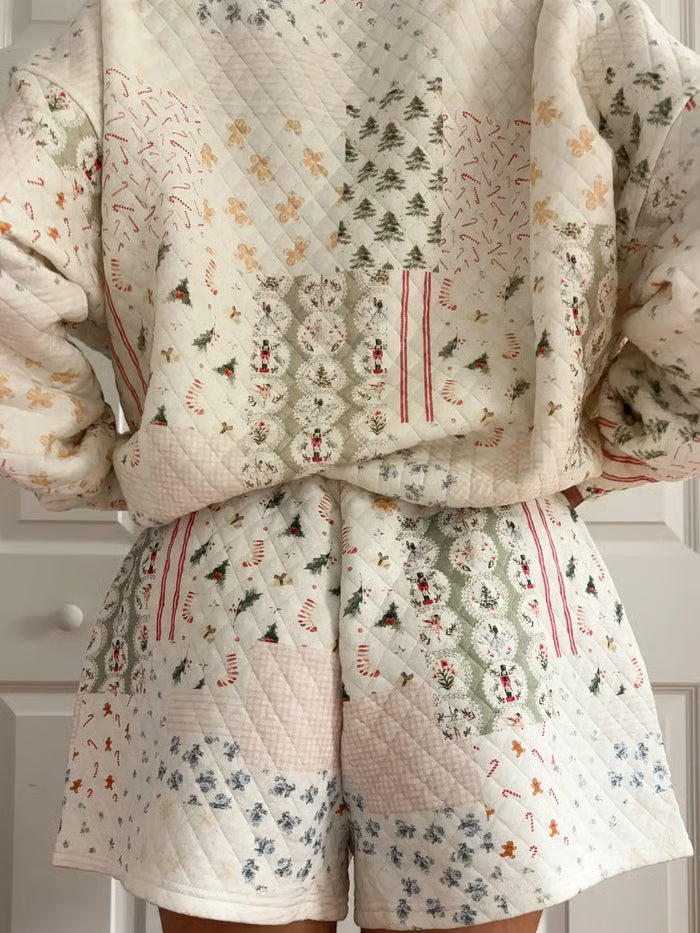 🔥LAST DAY 50% OFF - ❄️🧣Christmas Holiday Quilted Mockneck Sweatshirt Set(✨Same as in the video)