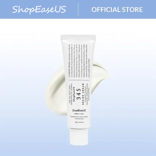 345 Relief Cream - Daily Face Moisturizer, Blemish Relief Care, Soothing Recovery, Vegan Korean Skincare