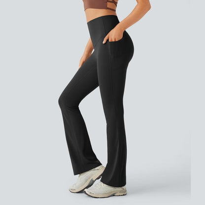 High Waisted Tummy Control Pocket Shaping Yoga Bootcut Leggings
