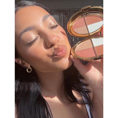 ✨Best Glow Draped Highlight & Blush Palette - 4 Dreamy Shades for Radiant Skin | Cruelty Free, Made in Korea