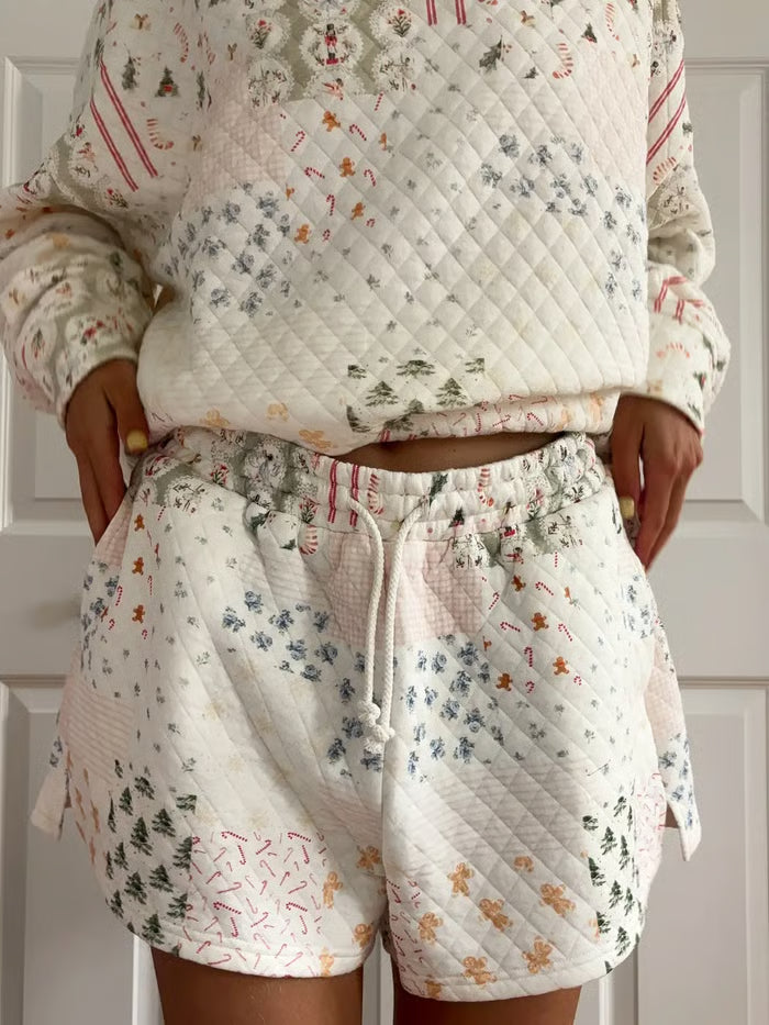 🔥LAST DAY 50% OFF - ❄️🧣Christmas Holiday Quilted Mockneck Sweatshirt Set(✨Same as in the video)