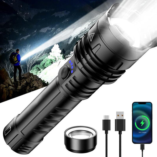 1376 LED Flashlight – High Lumen Rechargeable Torch with Fire-Gathering Lens