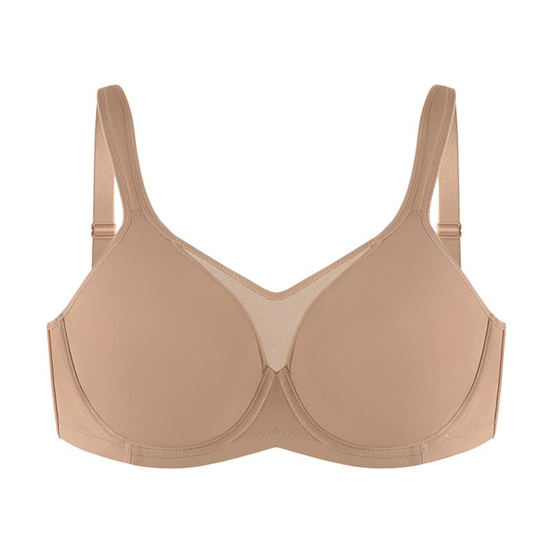 Plus Size Unlined Non-Padded Underwire Smoothing Wide Strap Full Coverage Minimizer