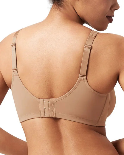 Plus Size Unlined Non-Padded Underwire Smoothing Wide Strap Full Coverage Minimizer