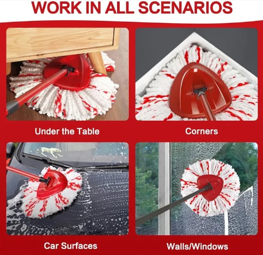 🔥 LAST DAY 49% OFF🔥 2026 Upgraded Spin Mop Heads with Scrubbing Pad