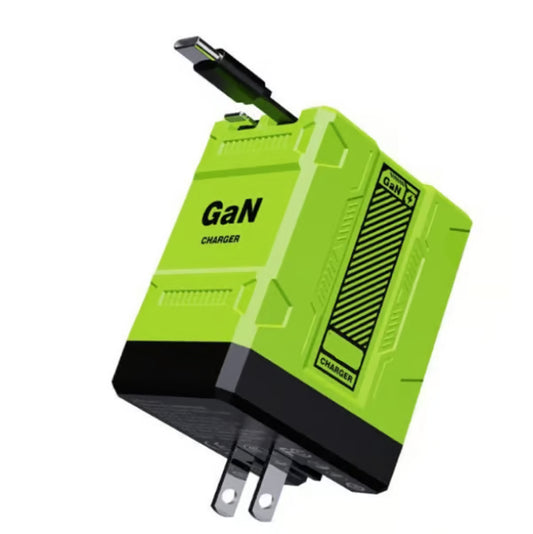 2-in-1 GaN PD3.0 Charger with Retractable Cables（Plug specifications: US standard plug）
