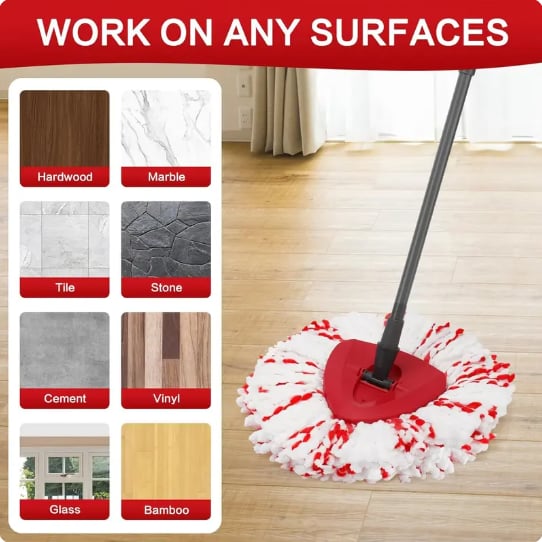 🔥 LAST DAY 49% OFF🔥 2026 Upgraded Spin Mop Heads with Scrubbing Pad