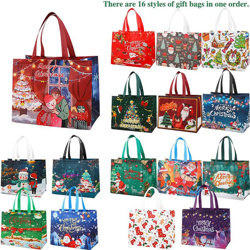 🛍️Christmas Gift Bags With Assorted Patterns - Perfect For Holiday Gifting🎁