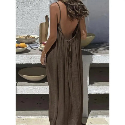 🔥HOT SALE 49% OFF - 💃Backless Spaghetti Strap Maxi Dress