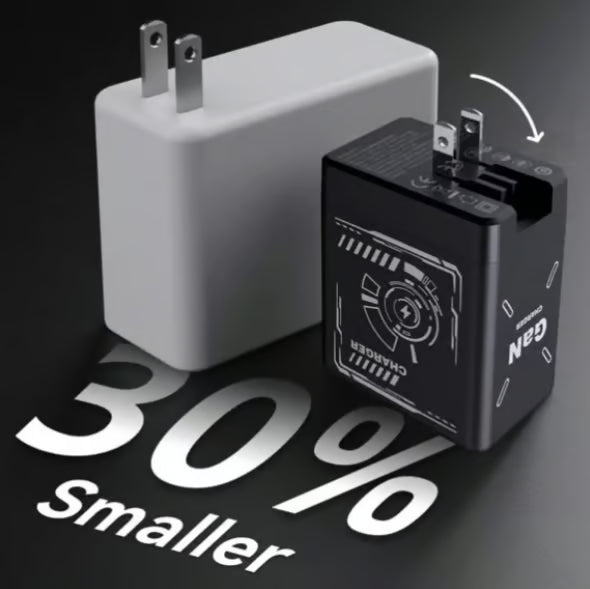 2-in-1 GaN PD3.0 Charger with Retractable Cables（Plug specifications: US standard plug）