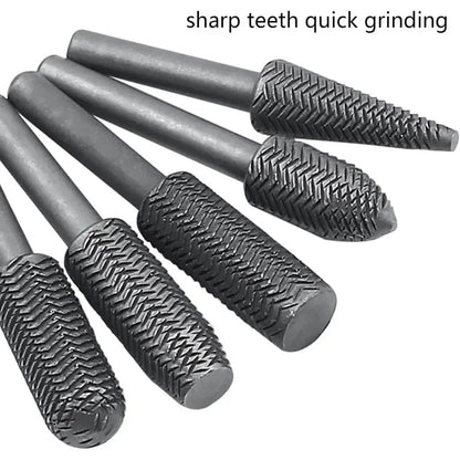 5PCS Woodworking Twist Drill Bits 6mm Shank Non-slip Fast Grinding Speed for Wood Carving & Metalwork Tools