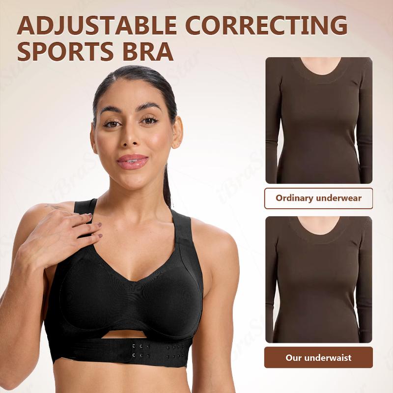 Postural correction】Gym Clothes,Soft Breathable Non-removable Moulded Cups Bra for Women