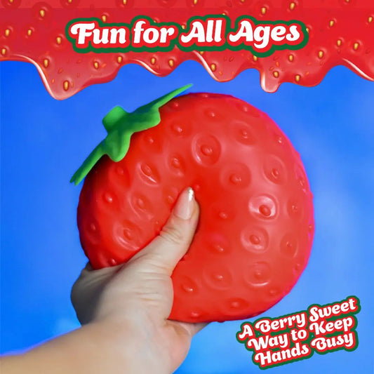 Extra Large Strawberry Squishy – Soft Stress Relief Ball for Anxiety, Focus & Sensory Relaxation