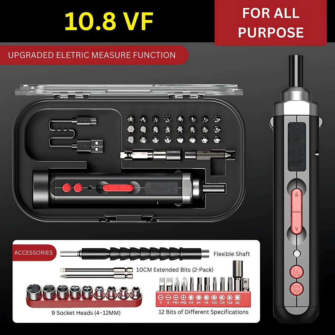 10.8VF Rechargeable Cordless Electric Screwdriver Kit