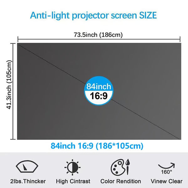 ⚡Hot Sales 49% OFF🔥Anti-Light 4K Projector Screen (16:9)🎥✨