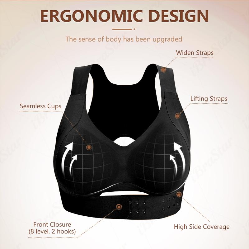 Postural correction】Gym Clothes,Soft Breathable Non-removable Moulded Cups Bra for Women