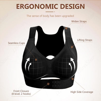 Postural correction】Gym Clothes,Soft Breathable Non-removable Moulded Cups Bra for Women