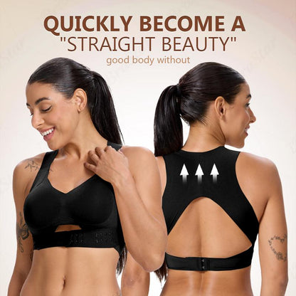 Postural correction】Gym Clothes,Soft Breathable Non-removable Moulded Cups Bra for Women