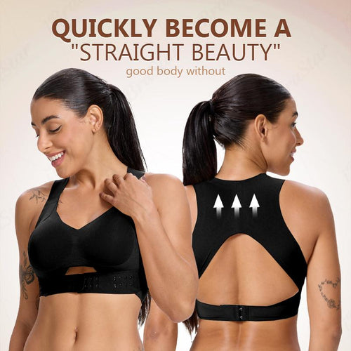 Postural correction】Gym Clothes,Soft Breathable Non-removable Moulded Cups Bra for Women