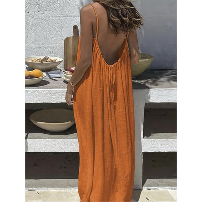 🔥HOT SALE 49% OFF - 💃Backless Spaghetti Strap Maxi Dress