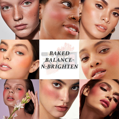 Flawless Finish Makeup Trio – Multi-Use Palette, Baked Blush & Pro Brush