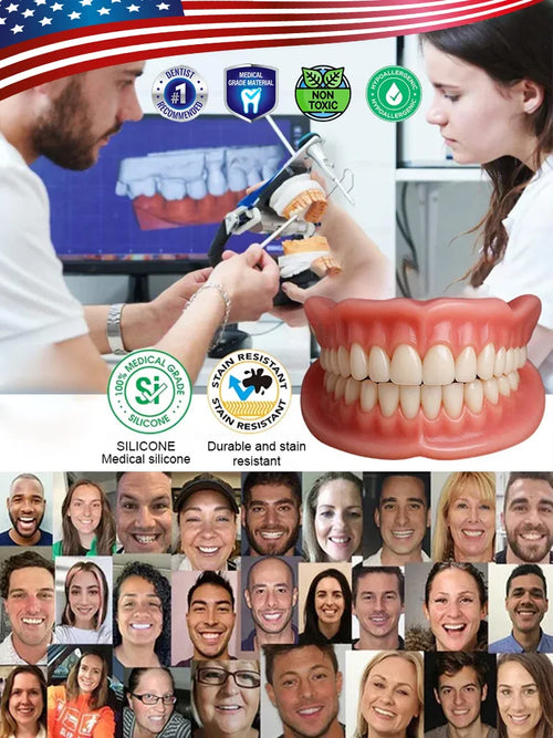 【Made in USA, FDA Approved】Custom Full Mouth Dentures Kit
