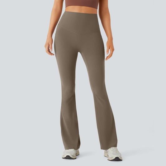 High Waisted Tummy Control Pocket Shaping Yoga Bootcut Leggings