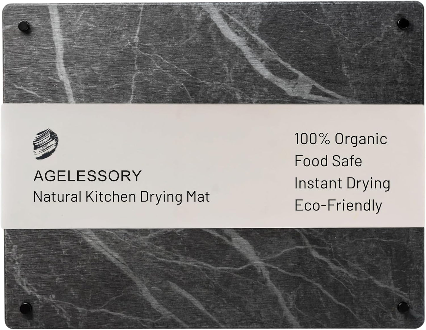 Natural Dish Drying Mat for Kitchen Counter - Premium Diatomaceous Earth Mat | Quick Drying, Super Absorbent