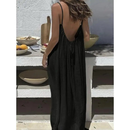 🔥HOT SALE 49% OFF - 💃Backless Spaghetti Strap Maxi Dress