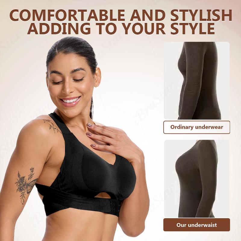 Postural correction】Gym Clothes,Soft Breathable Non-removable Moulded Cups Bra for Women