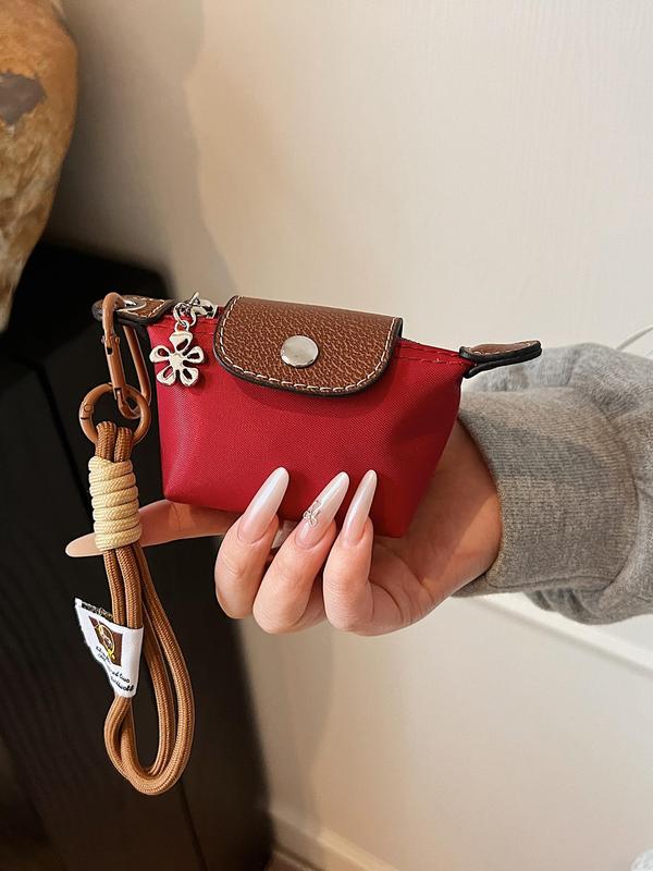 Mini Wallet for Women, Detachable Nylon Wrist Strap Coin Purse