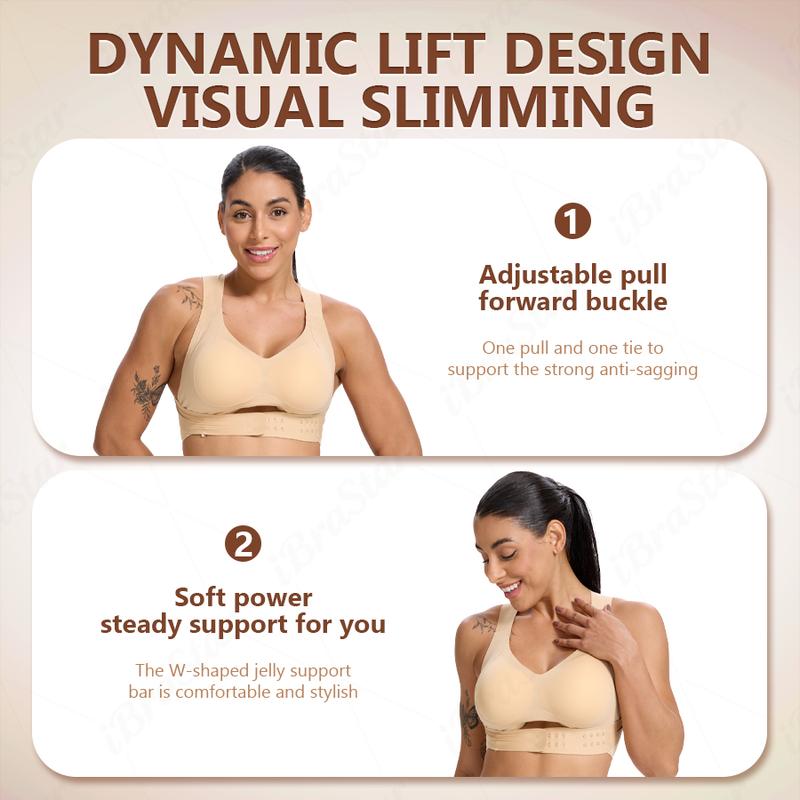 Postural correction】Gym Clothes,Soft Breathable Non-removable Moulded Cups Bra for Women