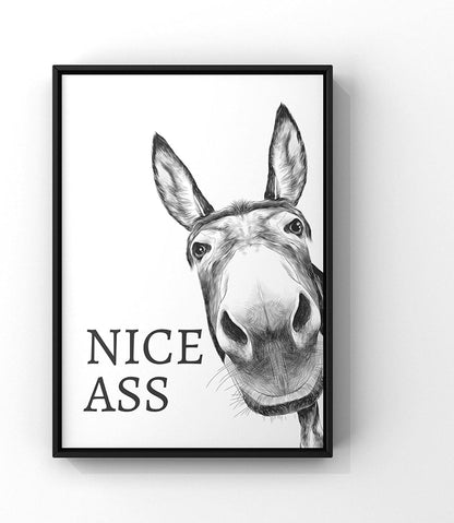 “Nice Ass” Quote Fun ny Sign Canvas Painting