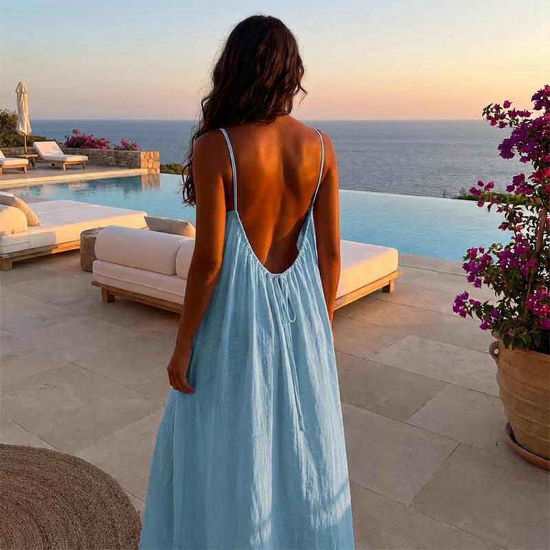 🔥HOT SALE 49% OFF - 💃Backless Spaghetti Strap Maxi Dress