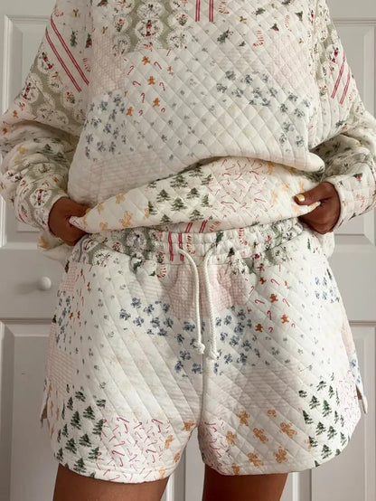 🔥LAST DAY 50% OFF - ❄️🧣Christmas Holiday Quilted Mockneck Sweatshirt Set(✨Same as in the video)