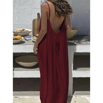 🔥HOT SALE 49% OFF - 💃Backless Spaghetti Strap Maxi Dress
