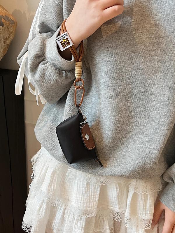 Mini Wallet for Women, Detachable Nylon Wrist Strap Coin Purse