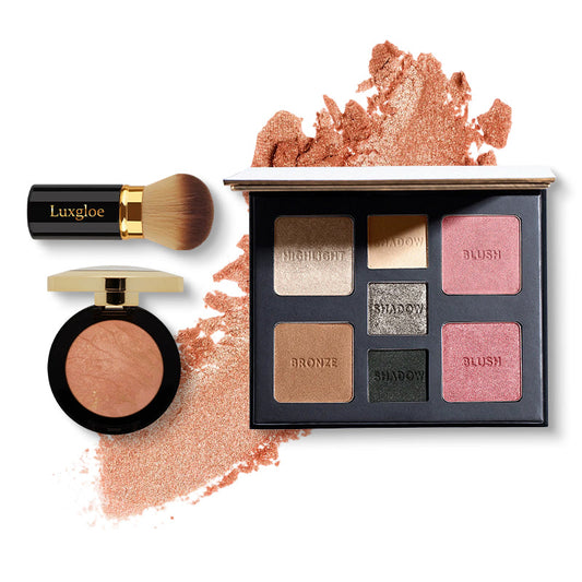 Flawless Finish Makeup Trio – Multi-Use Palette, Baked Blush & Pro Brush