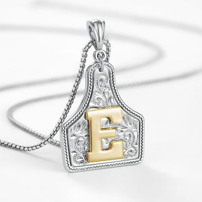 Custom Letter Pendant Cow Tag Initial Necklace 🤠