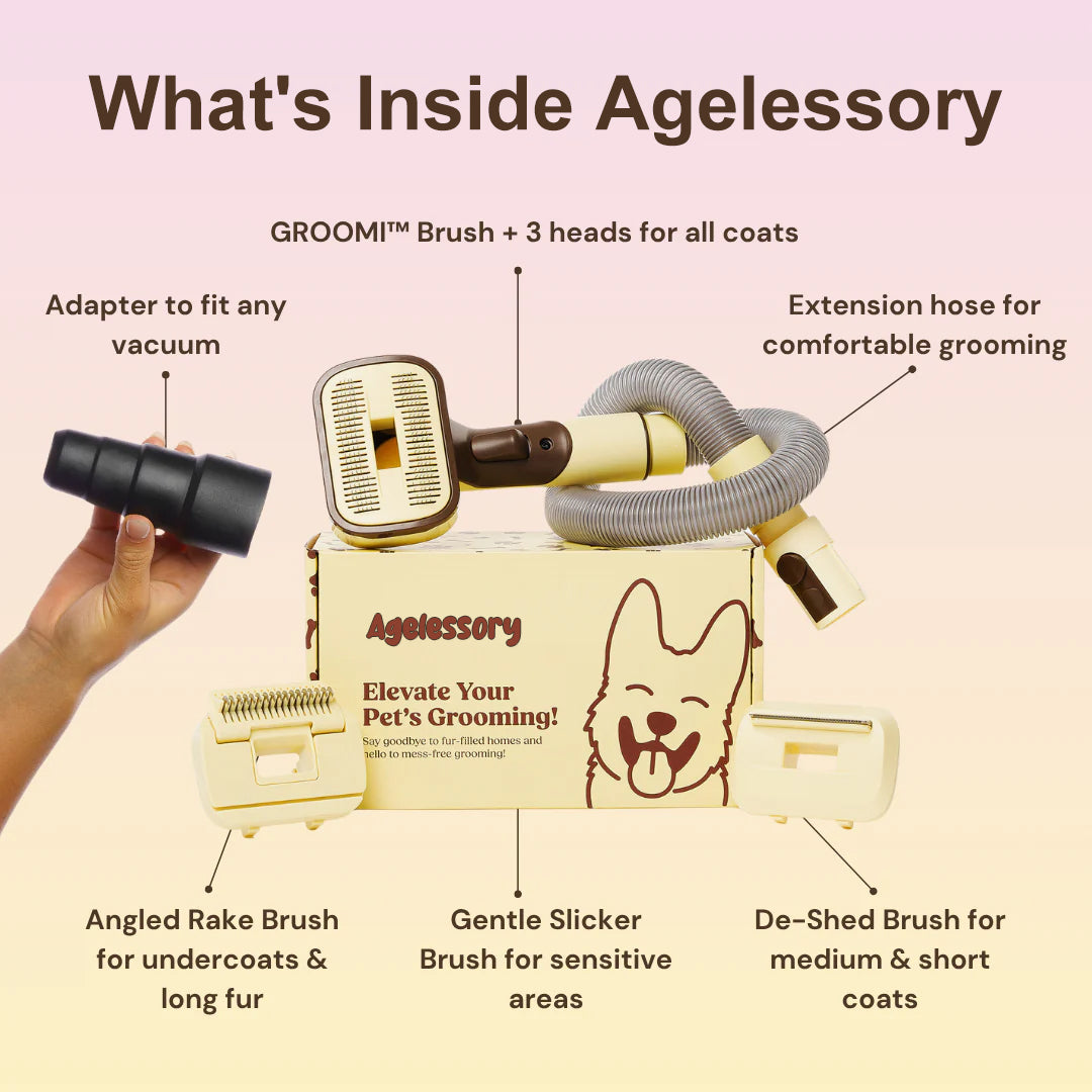 Agelessory™ 3-In-1 Vacuum Pet Brush