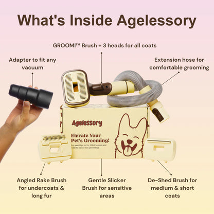 Agelessory™ 3-In-1 Vacuum Pet Brush