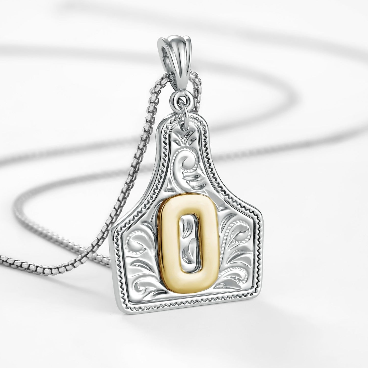 Custom Letter Pendant Cow Tag Initial Necklace 🤠