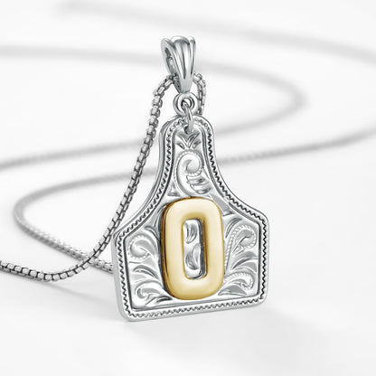 Custom Letter Pendant Cow Tag Initial Necklace 🤠