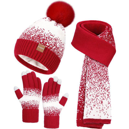Winter Beanie Hat Scarf Touchscreen Gloves Set for Women Men, Warm Fleece Accessories Perfect 3 PCS Birthday Gift